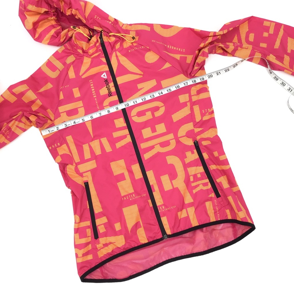 Reebok Pink Orange Windbreaker Jacket - Picture 14 of 15
